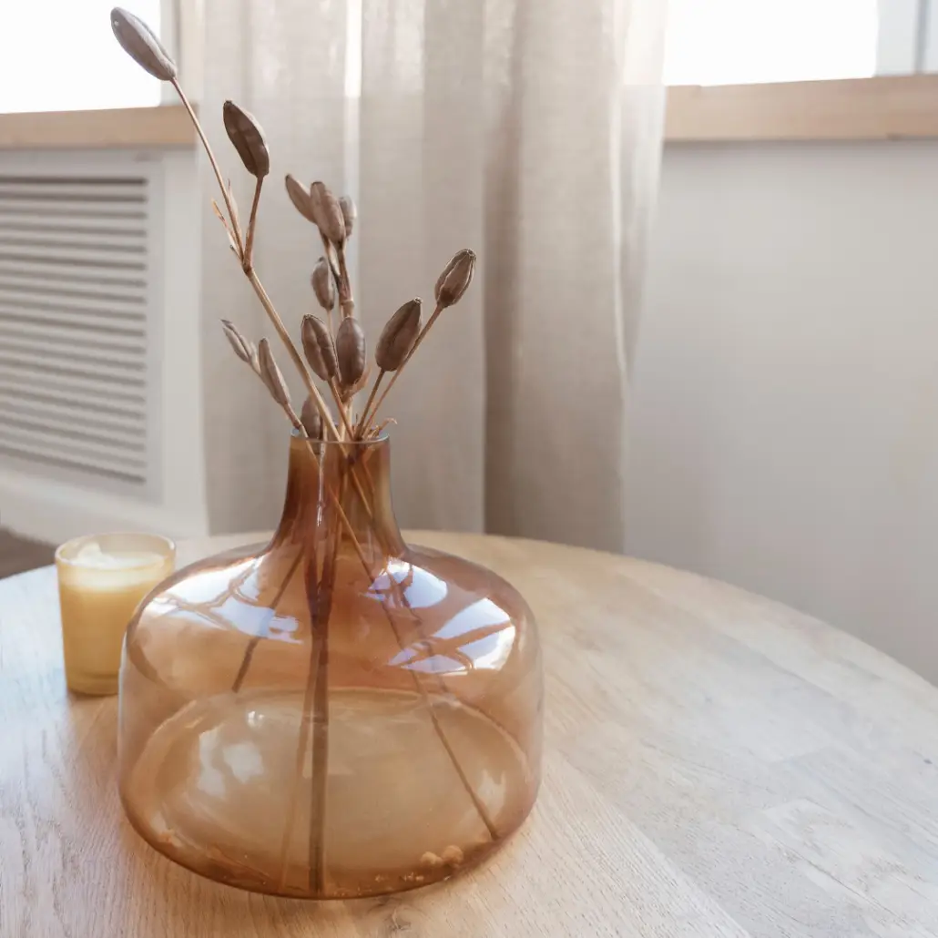 hout element in huis, natuurlijk wonen